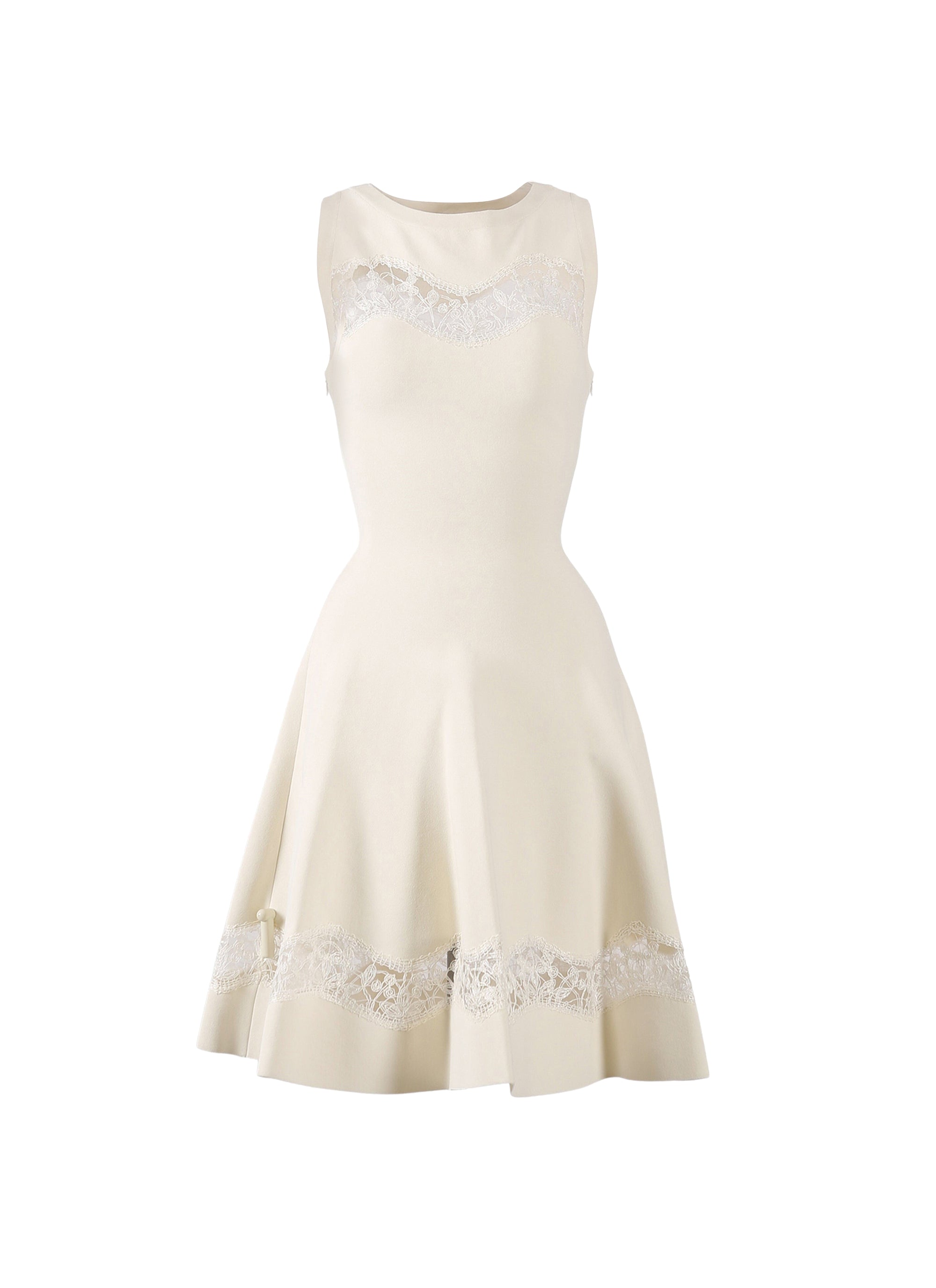 Robe sans manches en dentelle - Blanc
