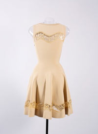 Robe sans manches en dentelle - Beige Clair