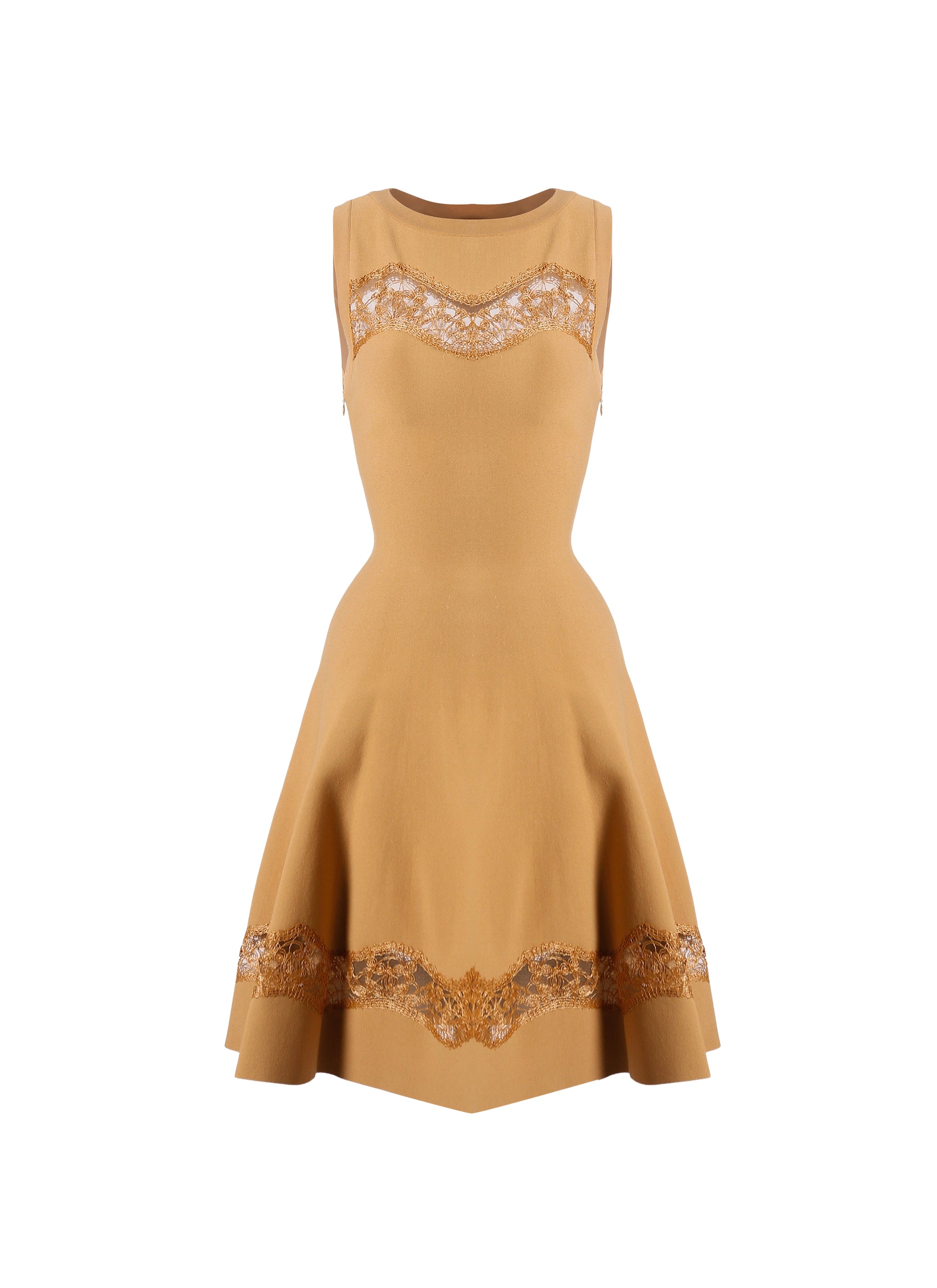 Robe sans manches en dentelle - Chamois