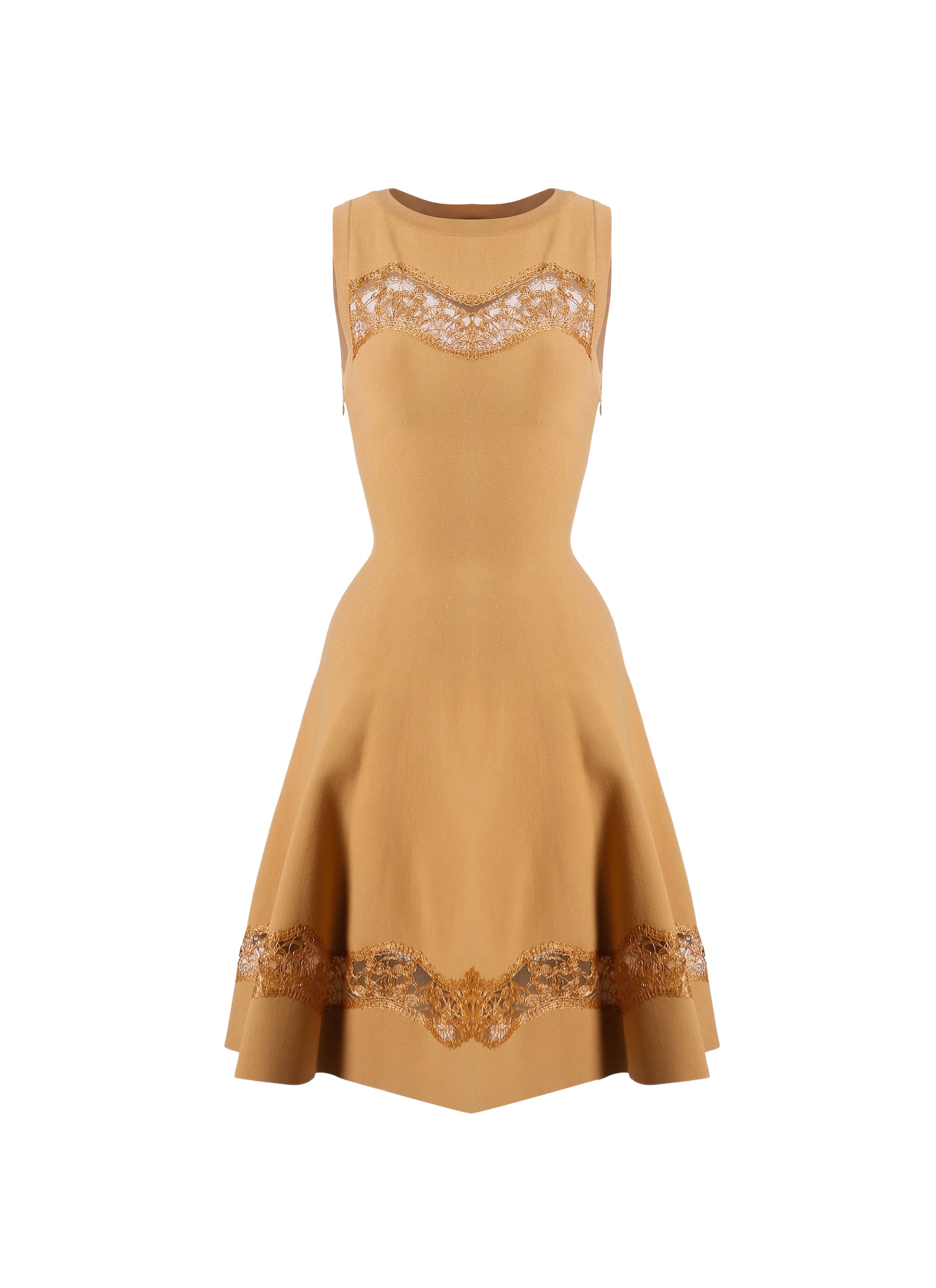 Robe sans manches en dentelle - Chamois