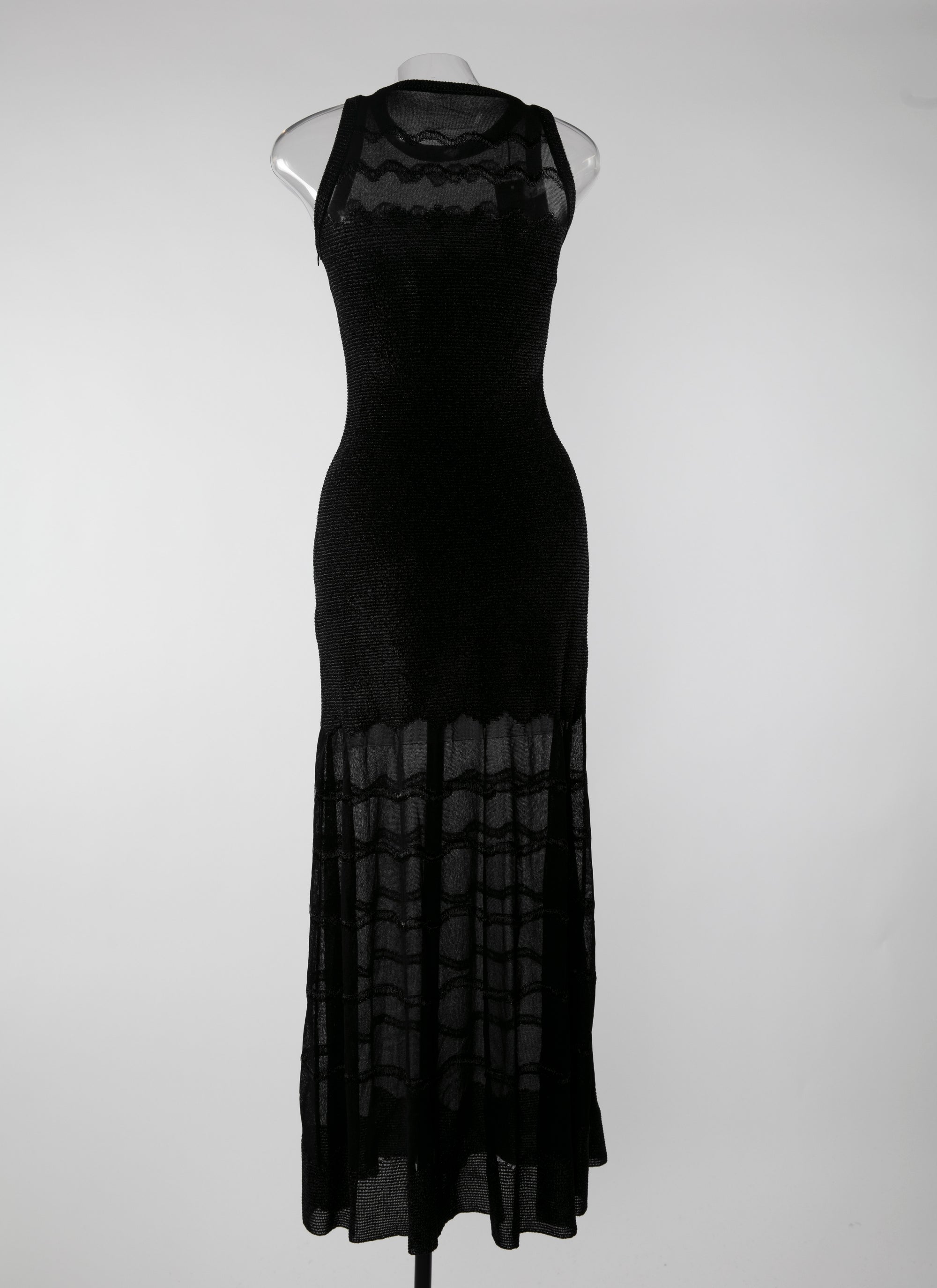 Sleeveless dress with sheer details - Black intense