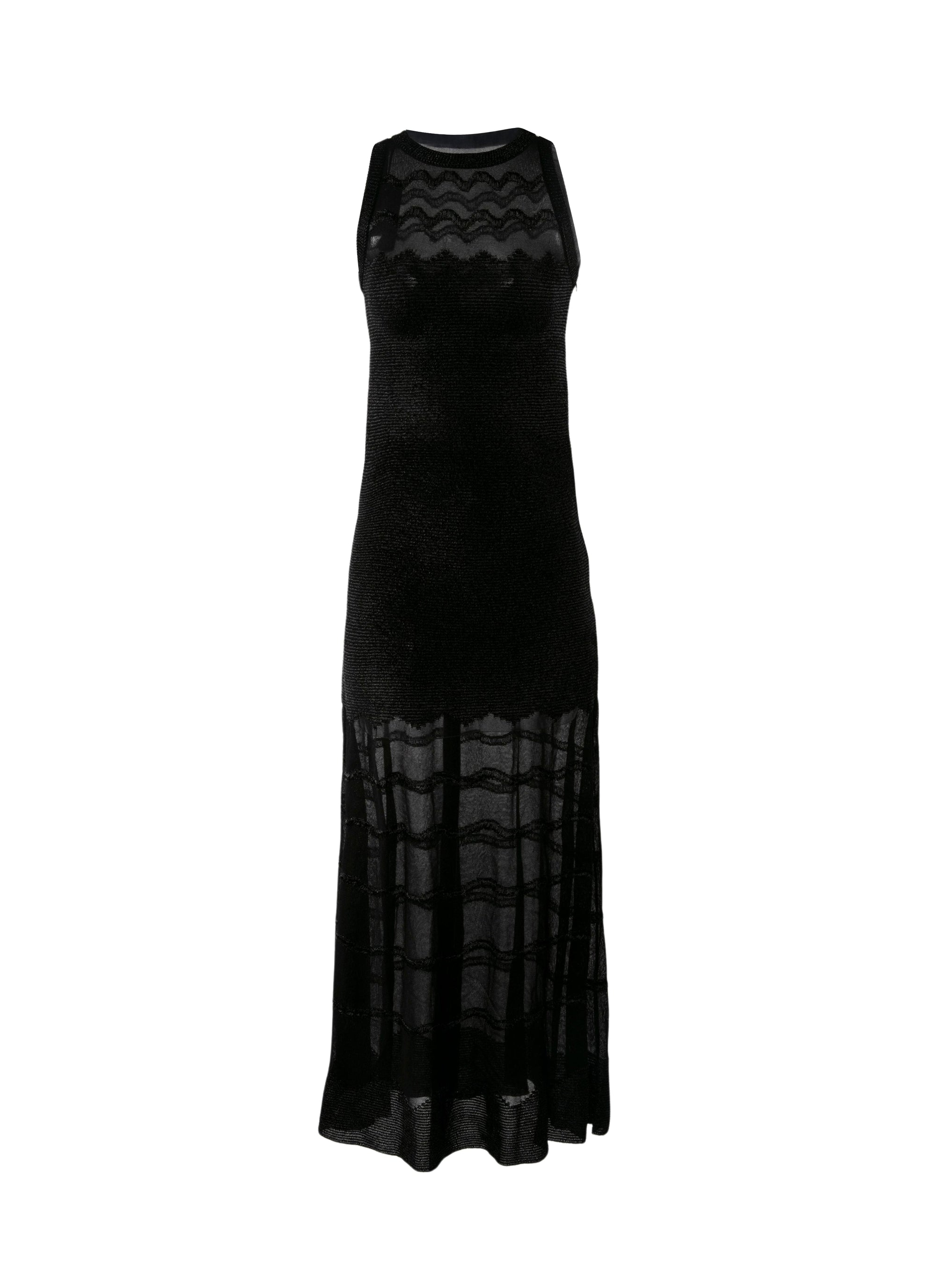 Sleeveless dress with sheer details - Black intense
