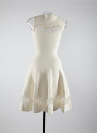 Lace skater dress - White