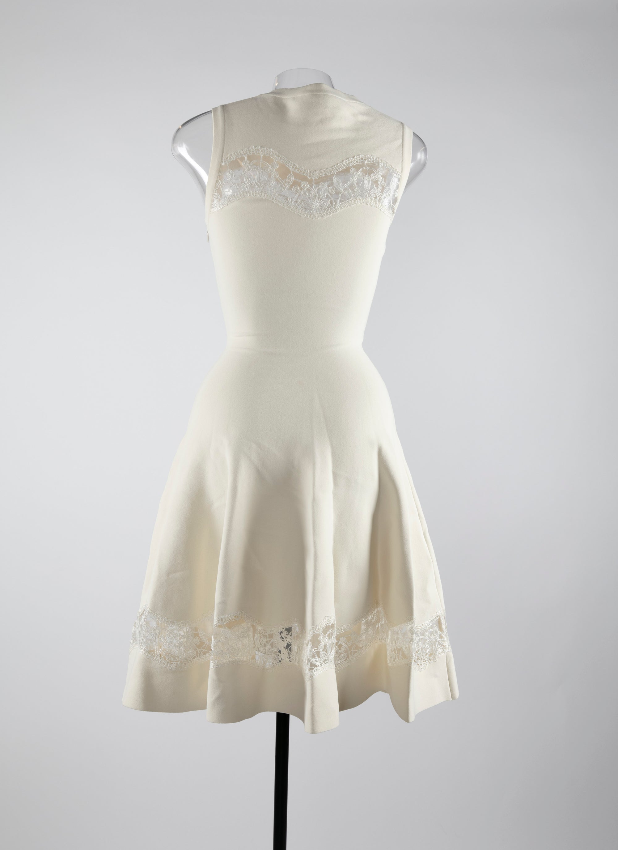 Lace skater dress - White