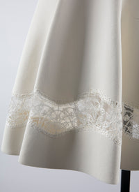 Robe patineuse en dentelle - Blanc