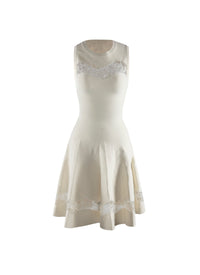 Lace skater dress - White
