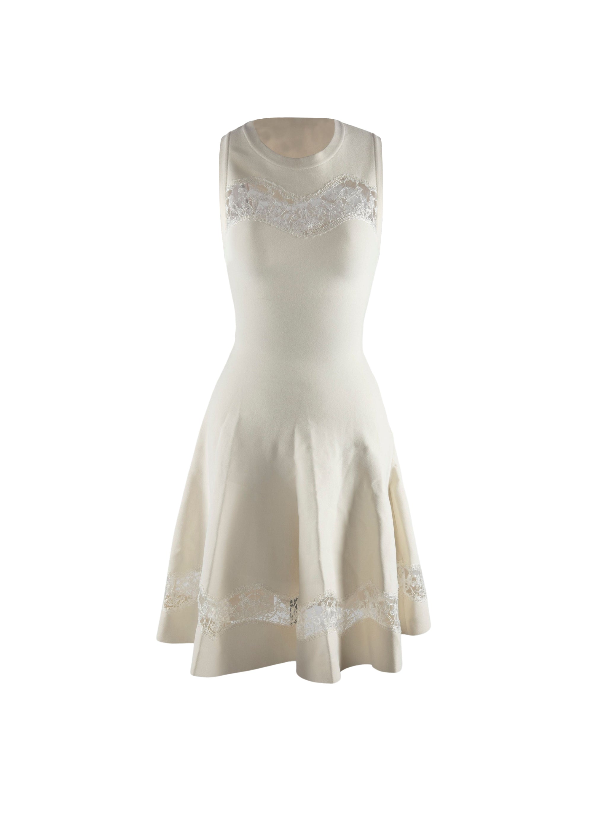 Lace skater dress - White