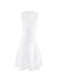 Robe patineuse en dentelle - Blanc