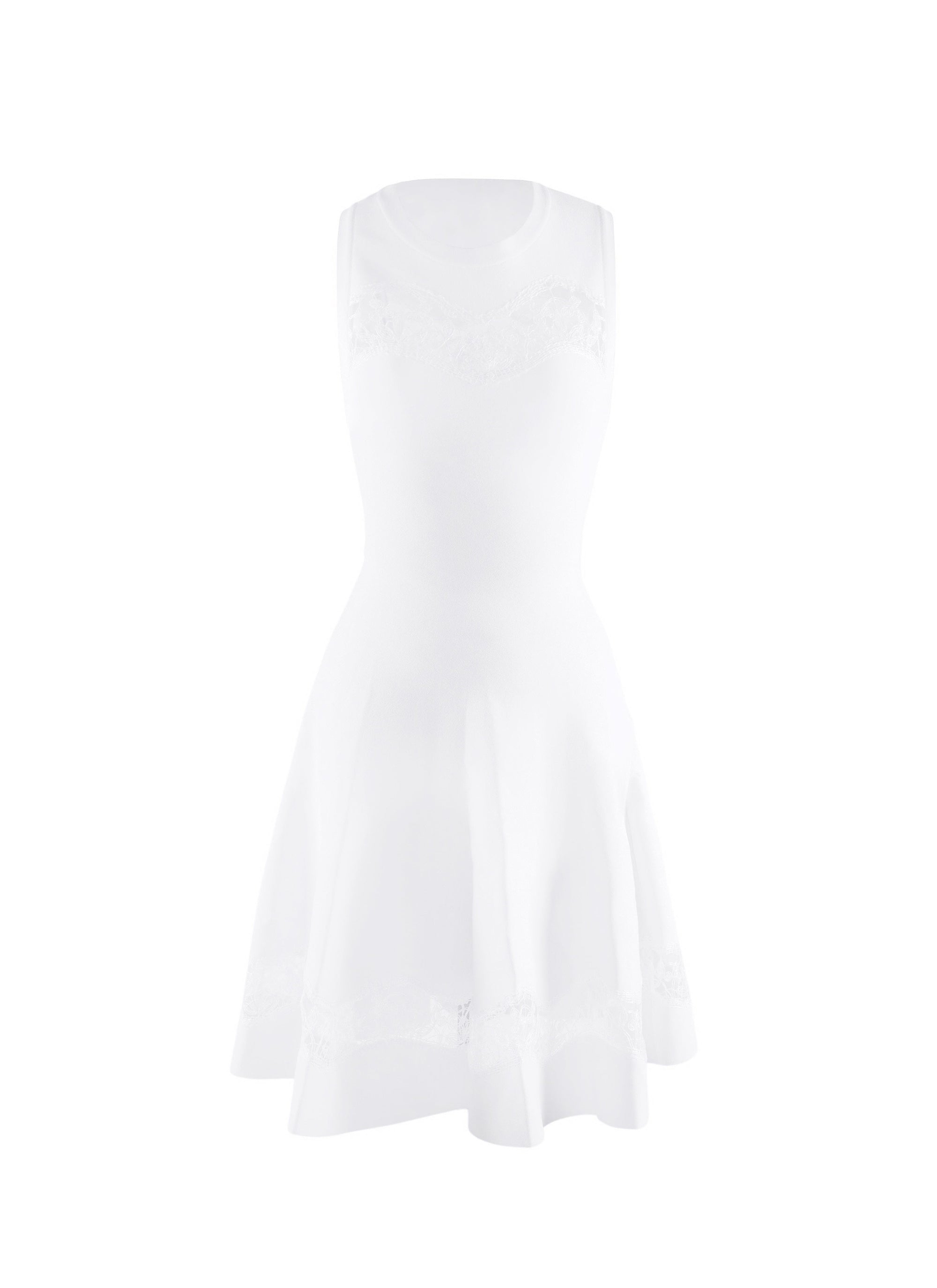 Robe patineuse en dentelle - Blanc