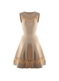 Robe patineuse en dentelle - Beige Clair