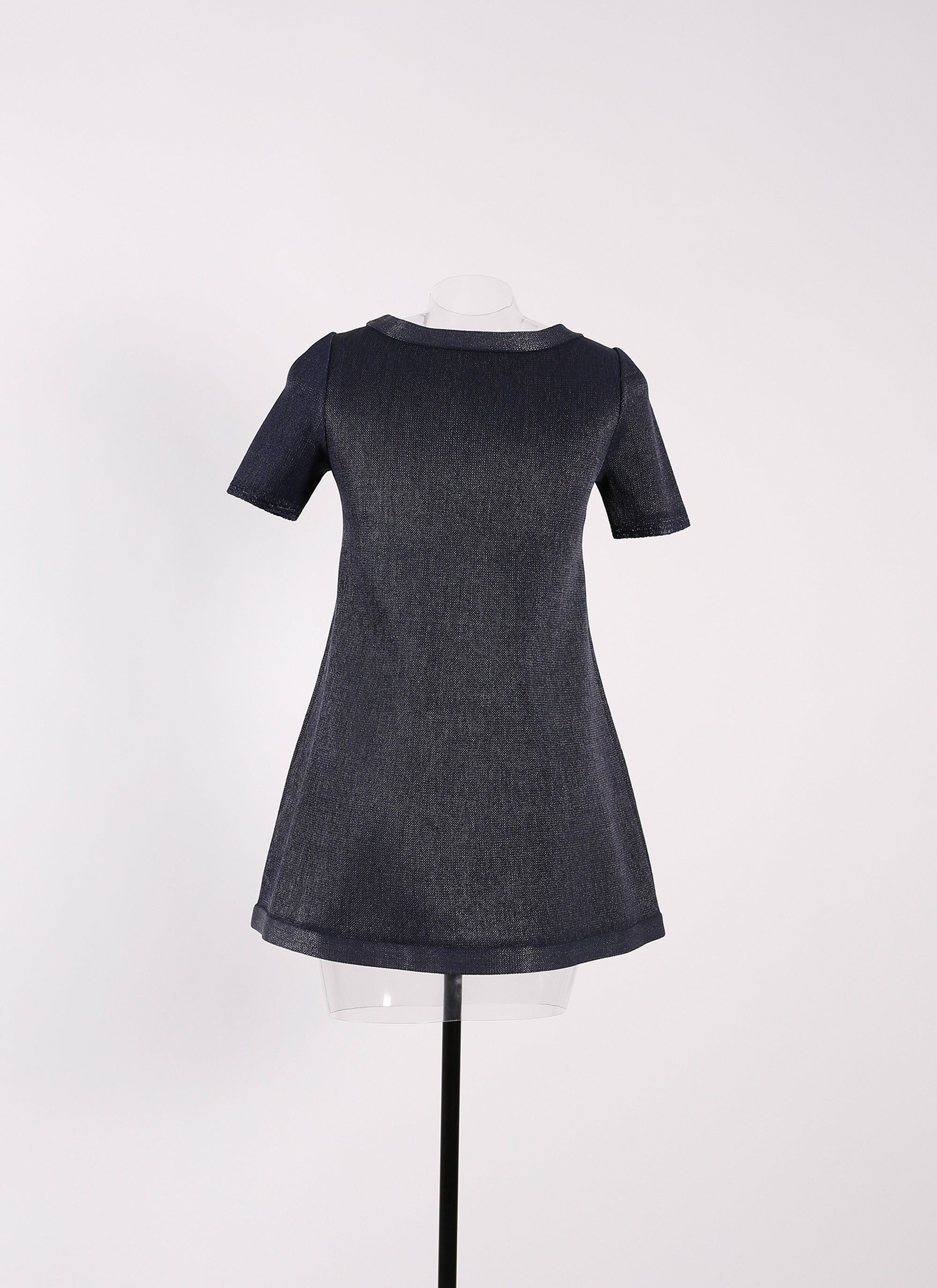 Short-sleeved tunic in raffia - Night
