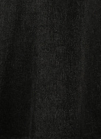 Tunique à manches courtes en rafia - Noir