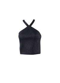 Top sans manches en rafia - Nuit