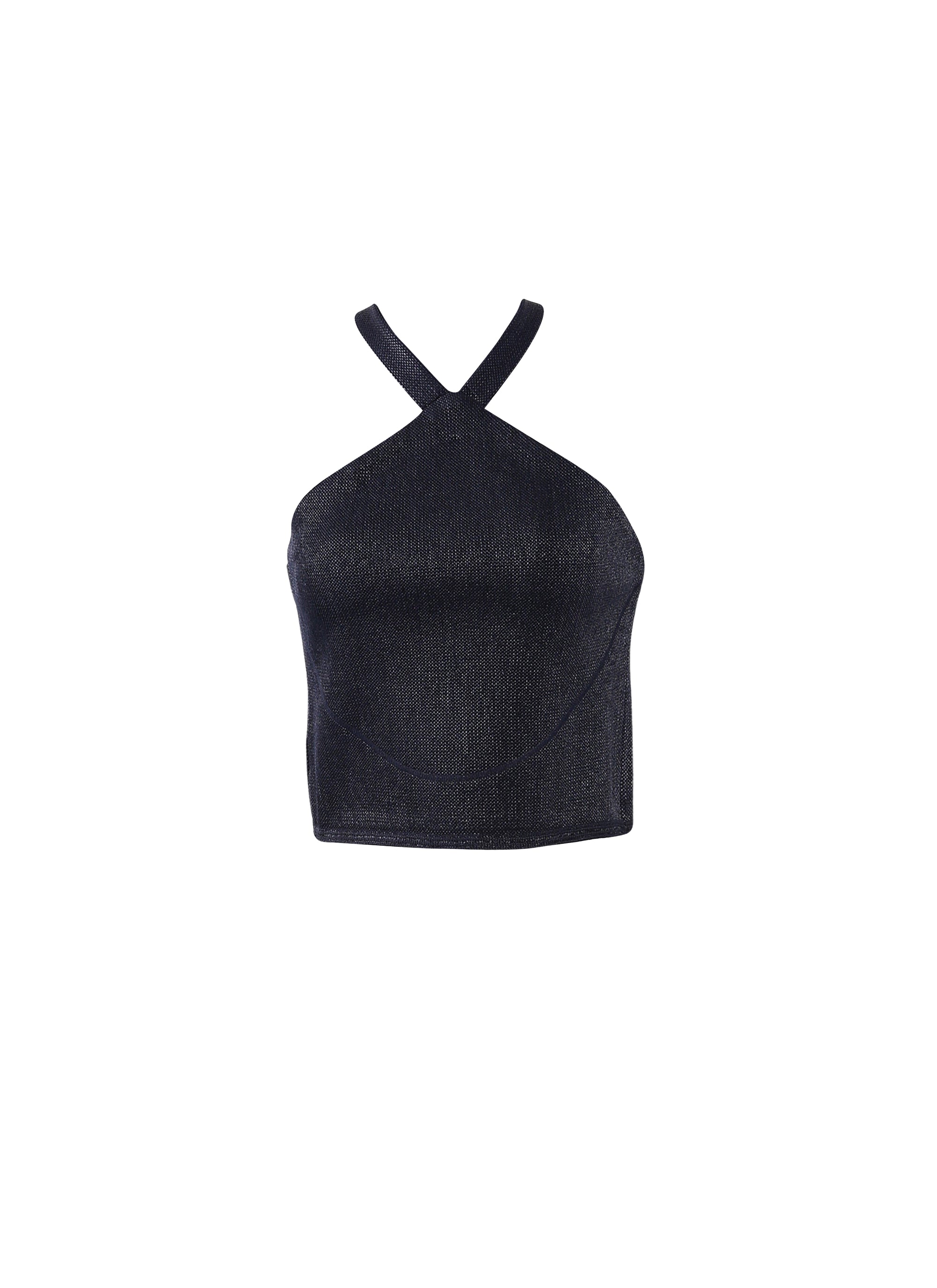 Top sans manches en rafia - Nuit