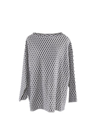Long sleeve boat neck jumper in silk - Black & White