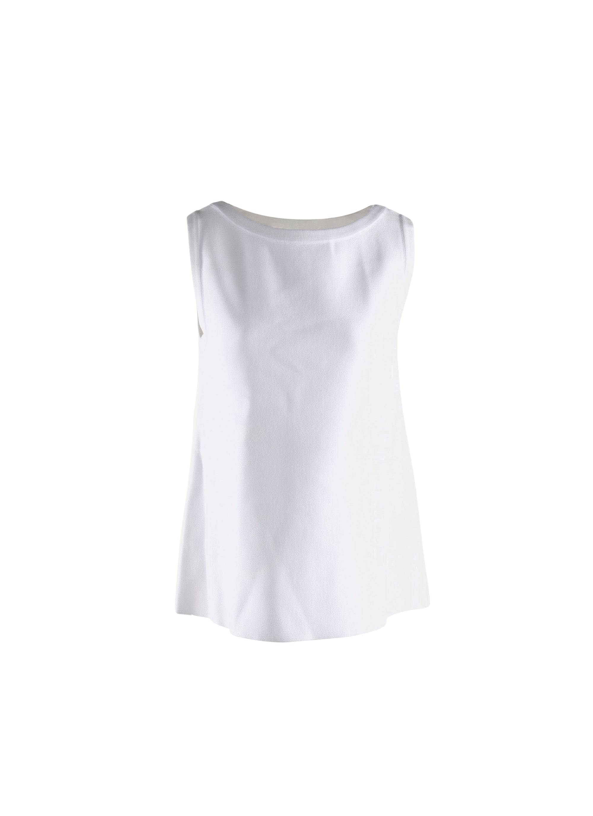 Top sans manches encolure bateau - Blanc