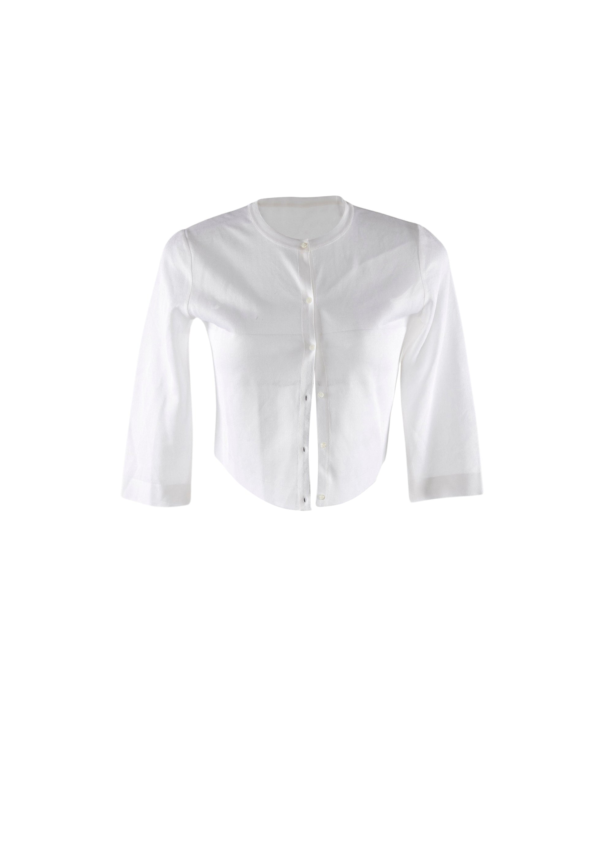 Cardigan manches courtes en soie - Blanc