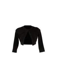 Cardigan court à manches 3/4 en maille - Noir