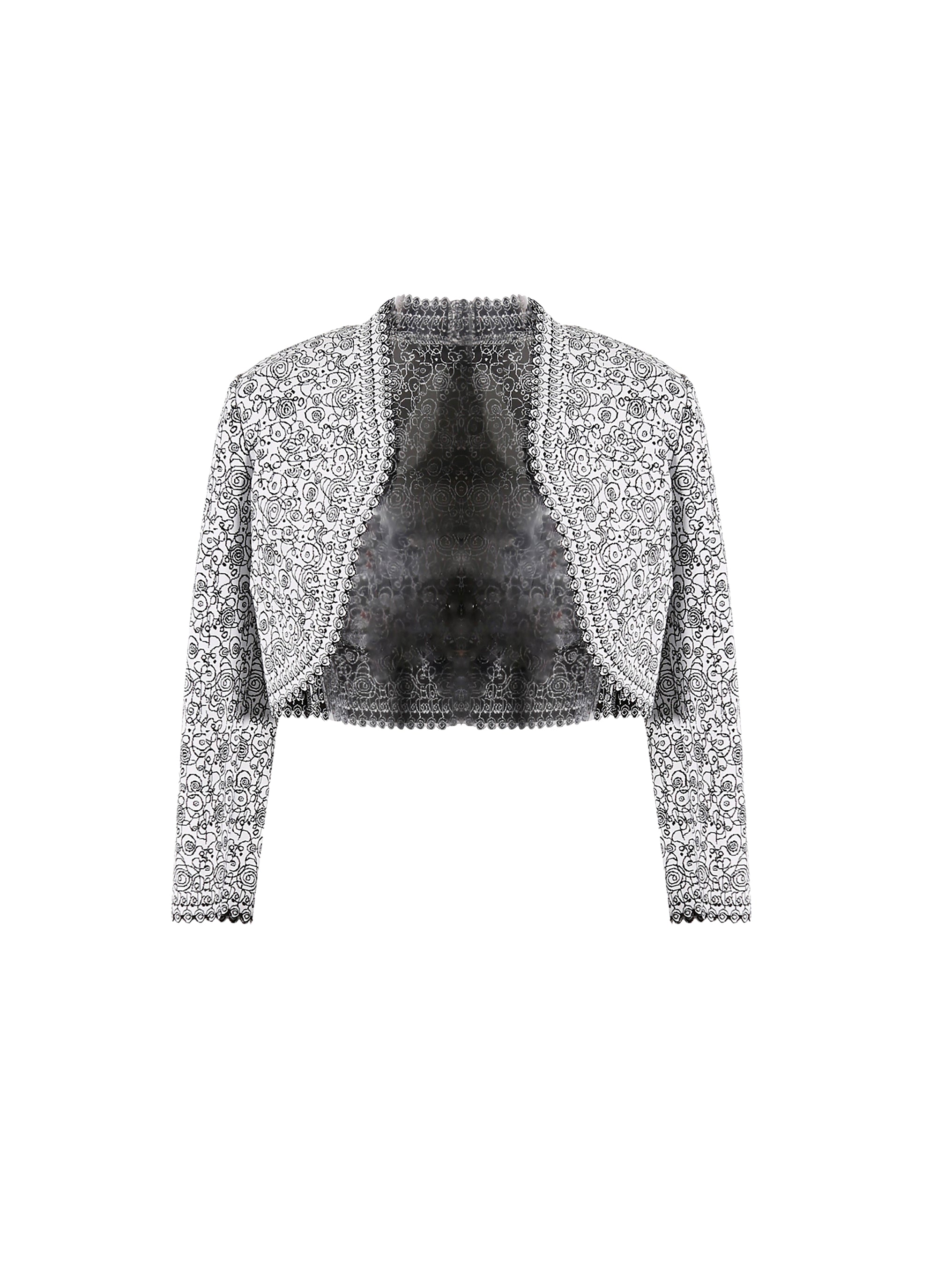 Cardigan à manches 3/4 Labyrinth en maille - Blanc & Noir