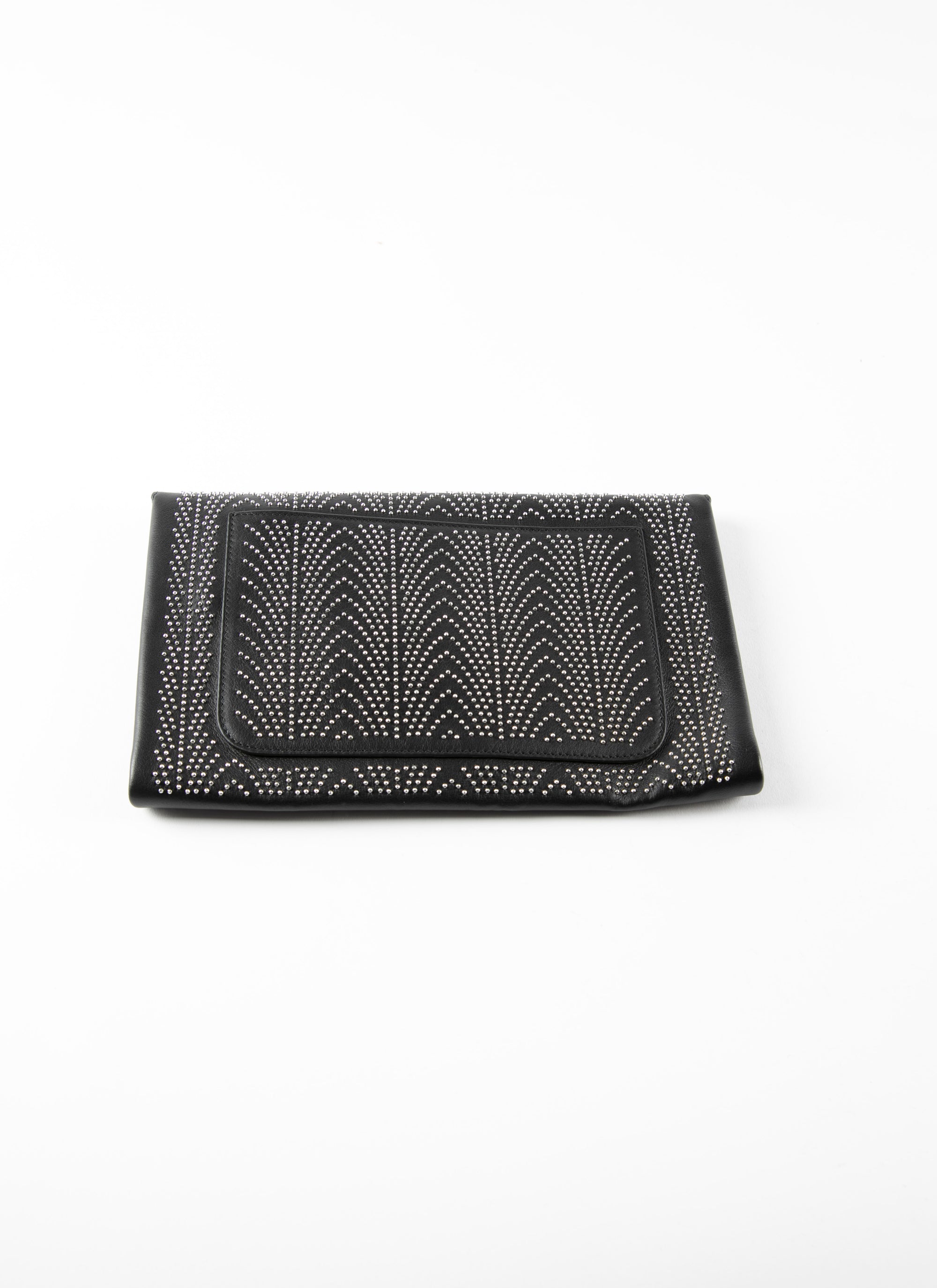 Studded Oum clutch bag - Black intense