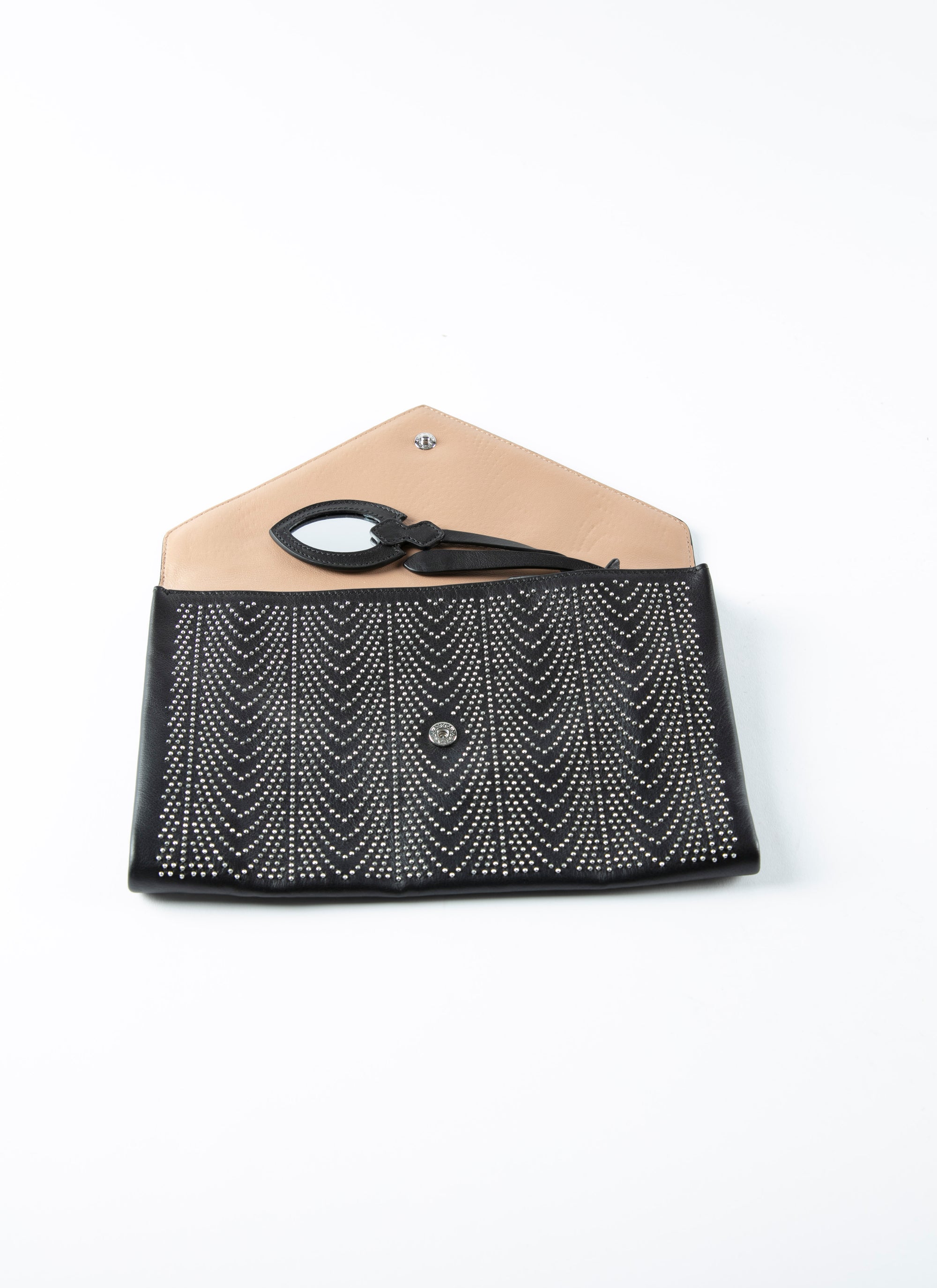 Studded Oum clutch bag - Black intense