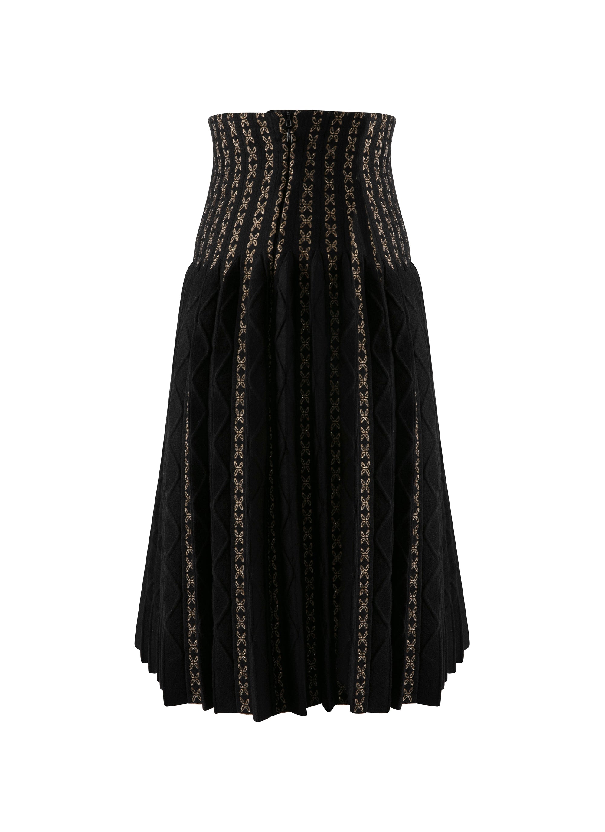Jupe Charmille en laine - Noir & Or