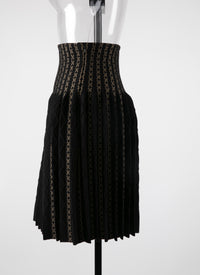 Wool Charmille skirt - Black & Gold