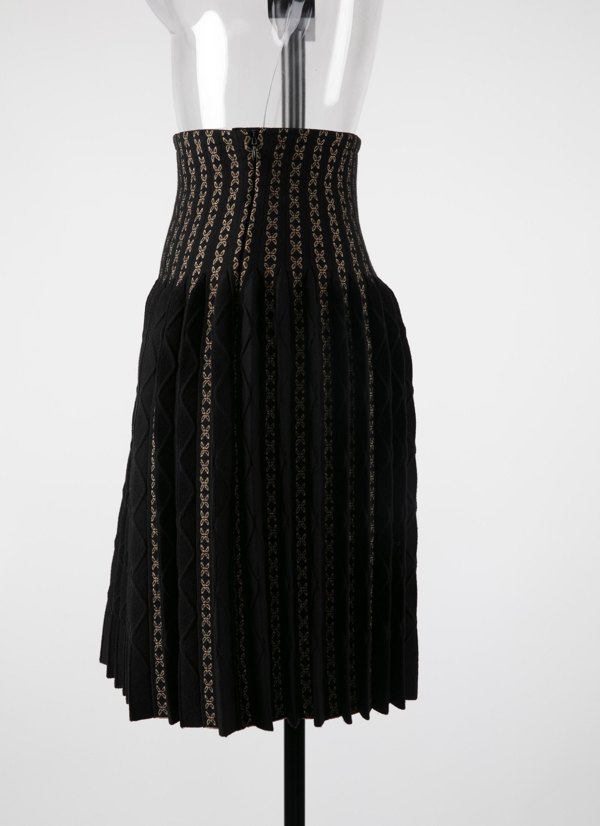 Wool Charmille skirt - Black & Gold