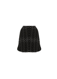 Mini-jupe Filigrane en laine - Noir & Blanc