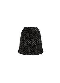 Mini-jupe Filigrane en laine - Noir & Blanc