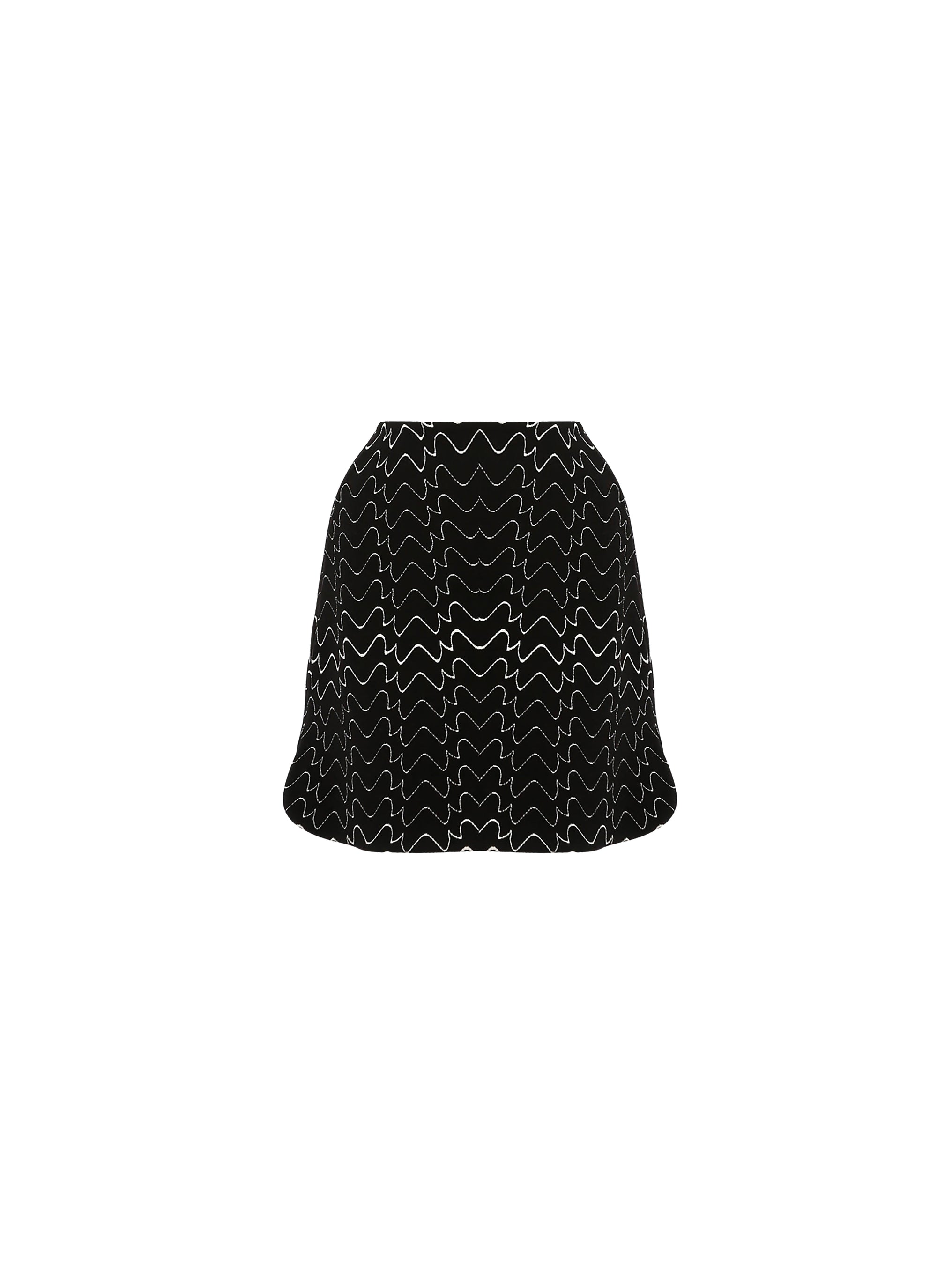 Mini-jupe Filigrane en laine - Noir & Blanc