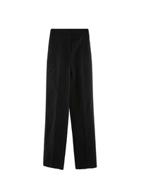 Wool straight leg trousers - Black intense