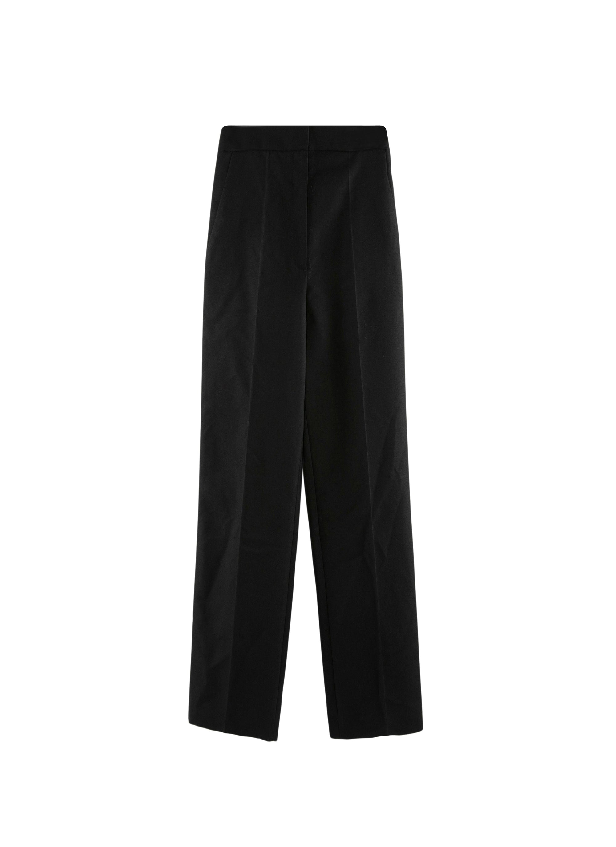Wool straight leg trousers - Black intense