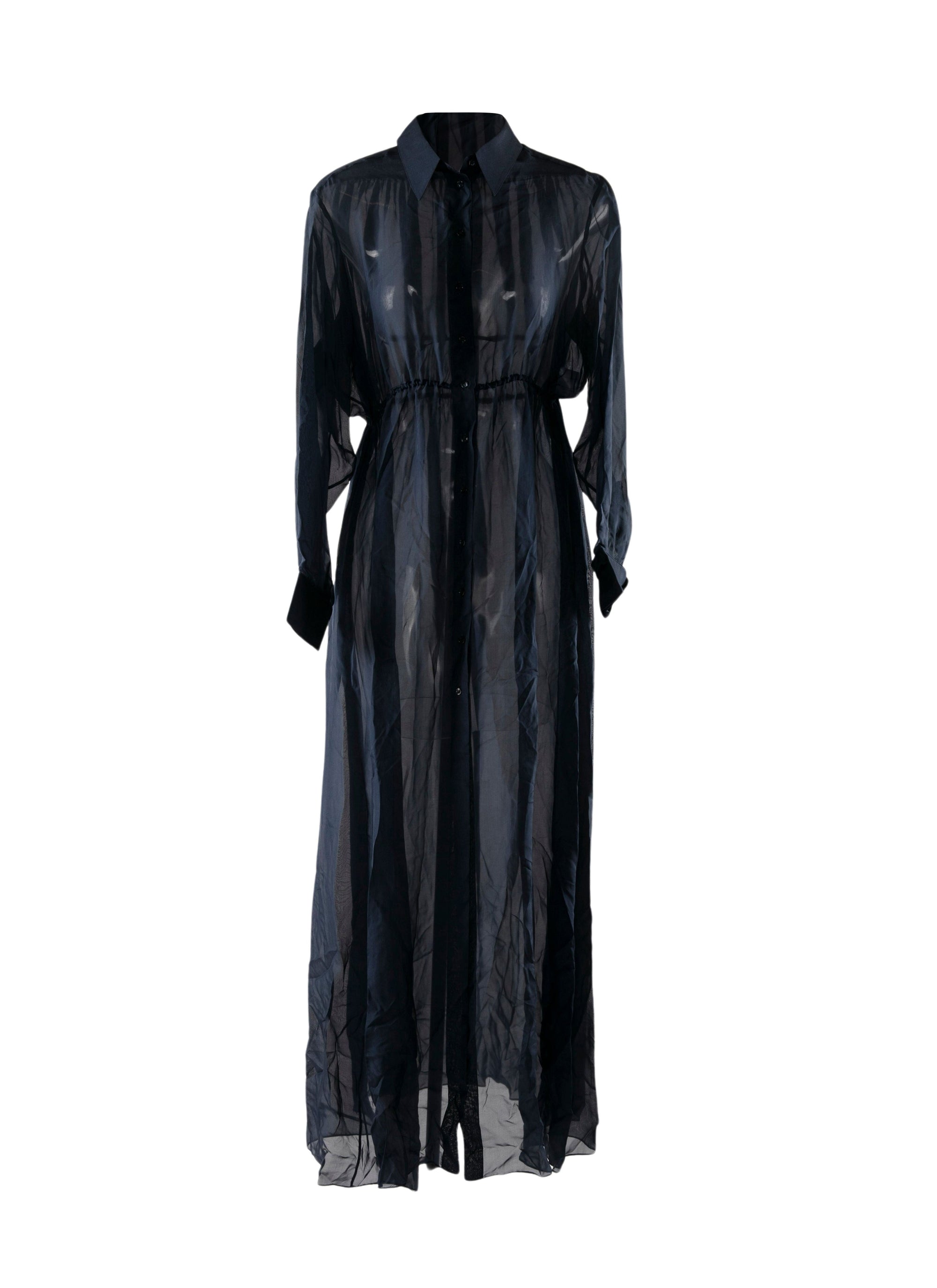 Silk shirt dress - Dark Navy