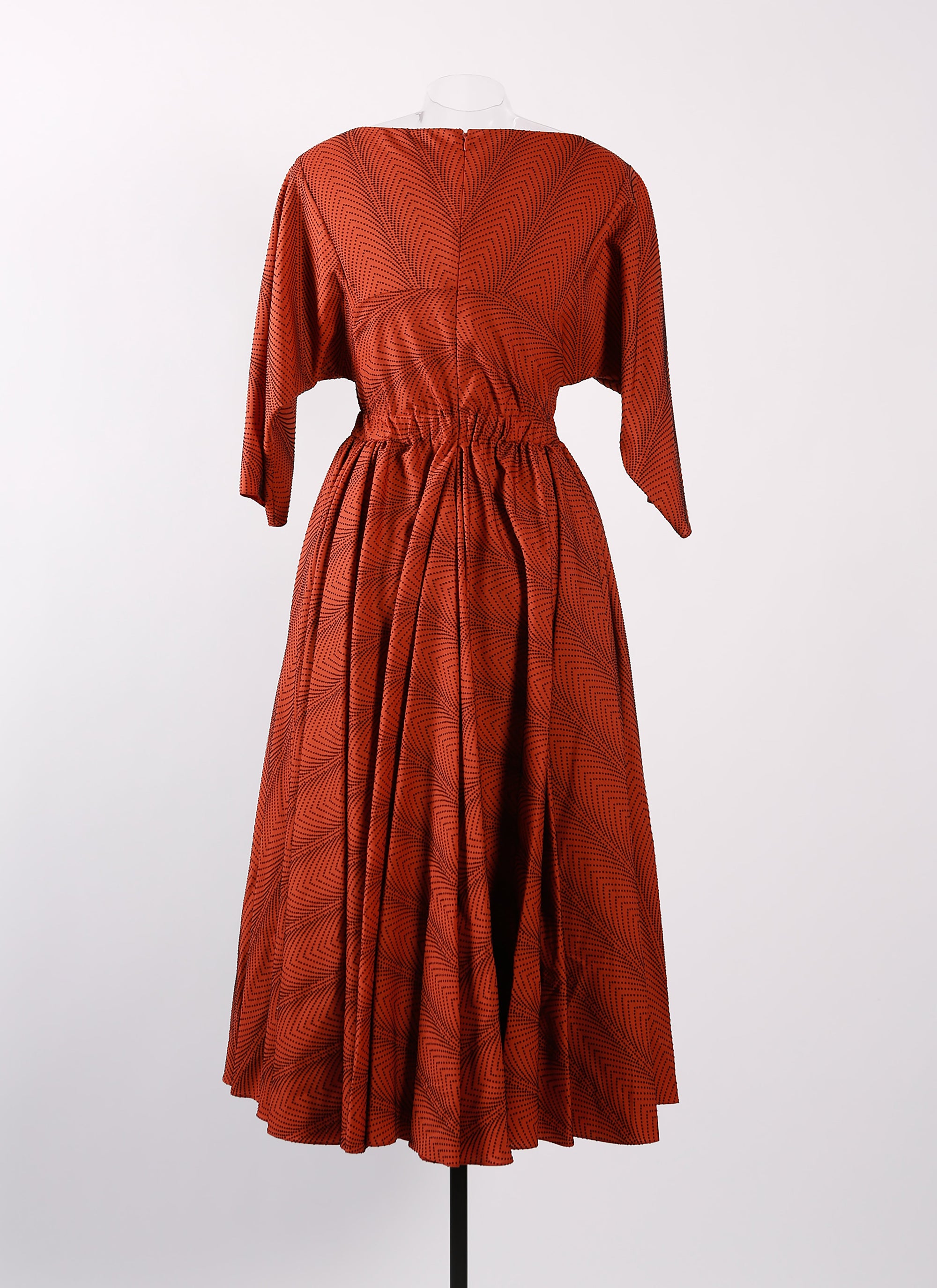 Mussola Boa long-sleeved dress - Dark Red