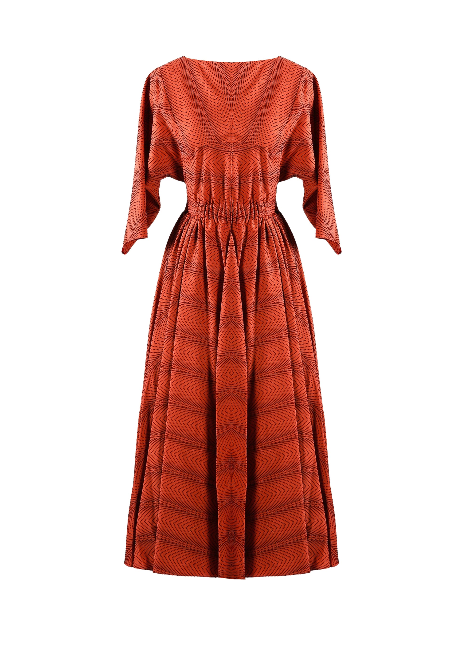 Mussola Boa long-sleeved dress - Dark Red