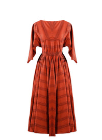 Robe à manches longues Mussola Boa - Rouge Foncé