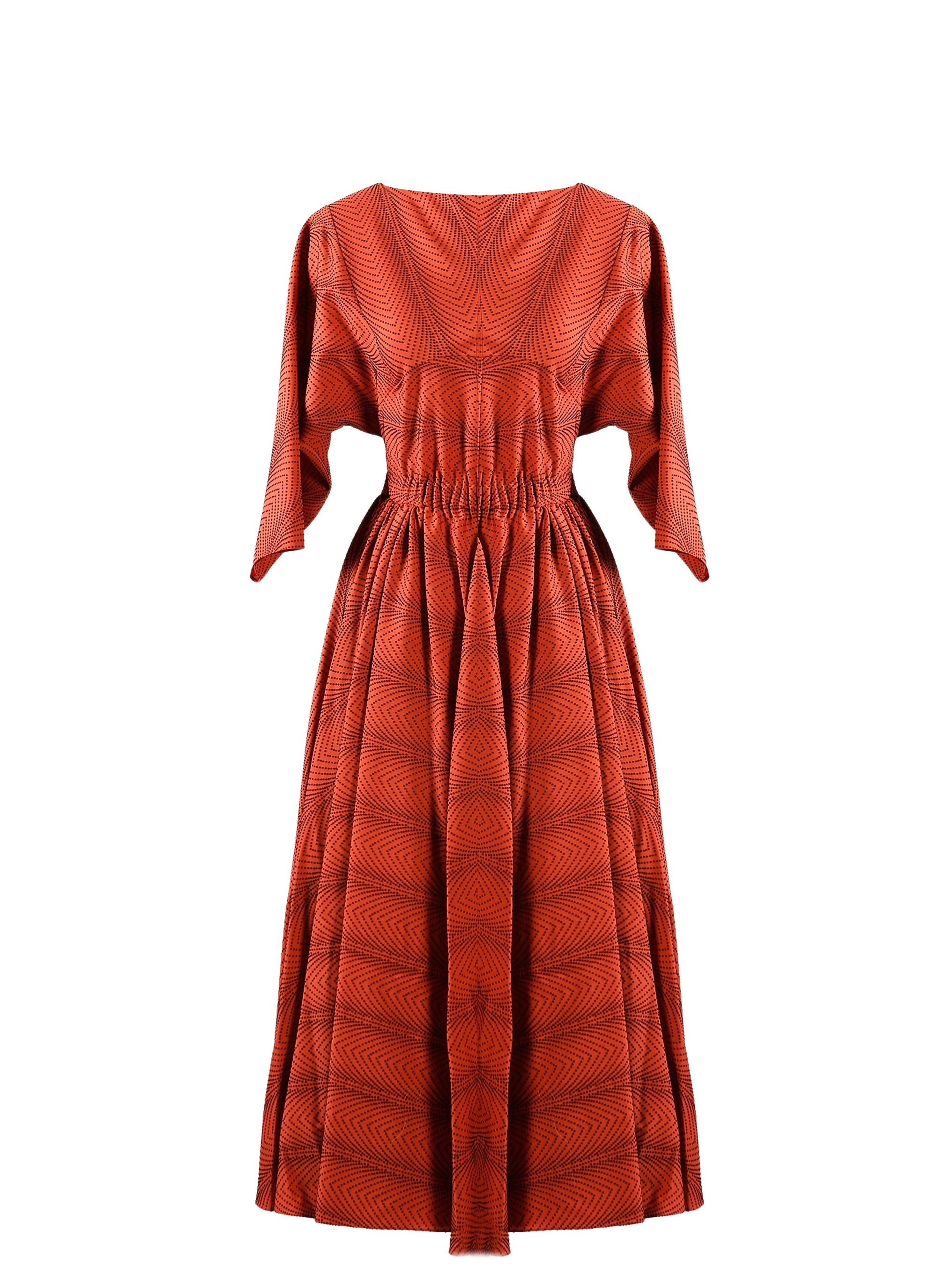 Robe à manches longues Mussola Boa - Rouge Foncé
