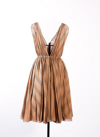 Robe sans manches Boa en soie - Chair & Noir