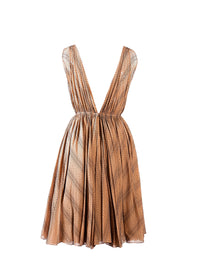 Robe sans manches Boa en soie - Chair & Noir