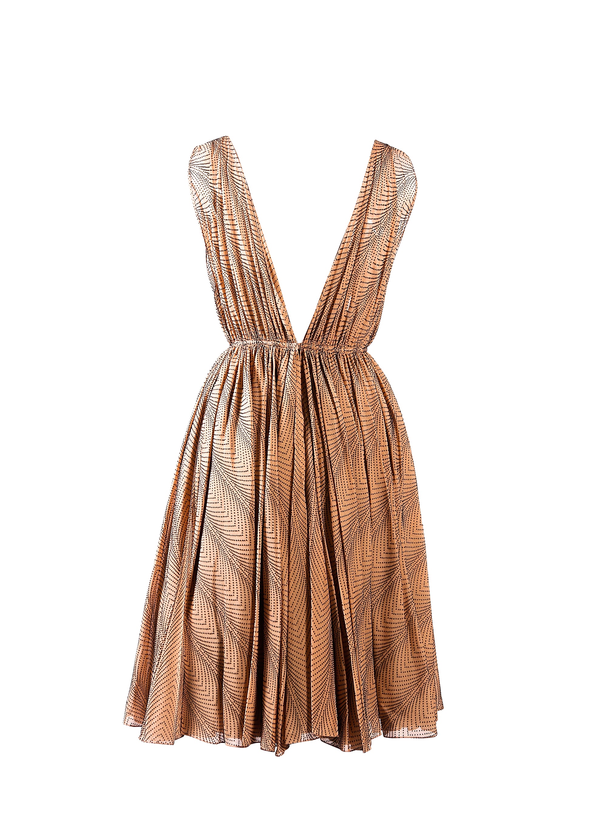 Robe sans manches Boa en soie - Chair & Noir