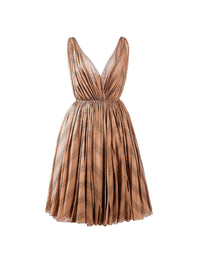 Robe sans manches Boa en soie - Chair & Noir