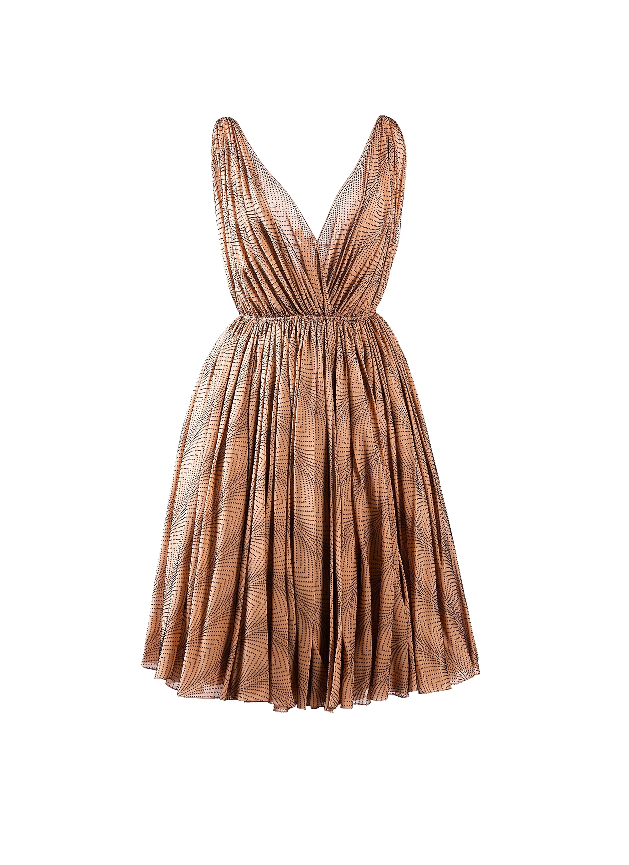 Robe sans manches Boa en soie - Chair & Noir