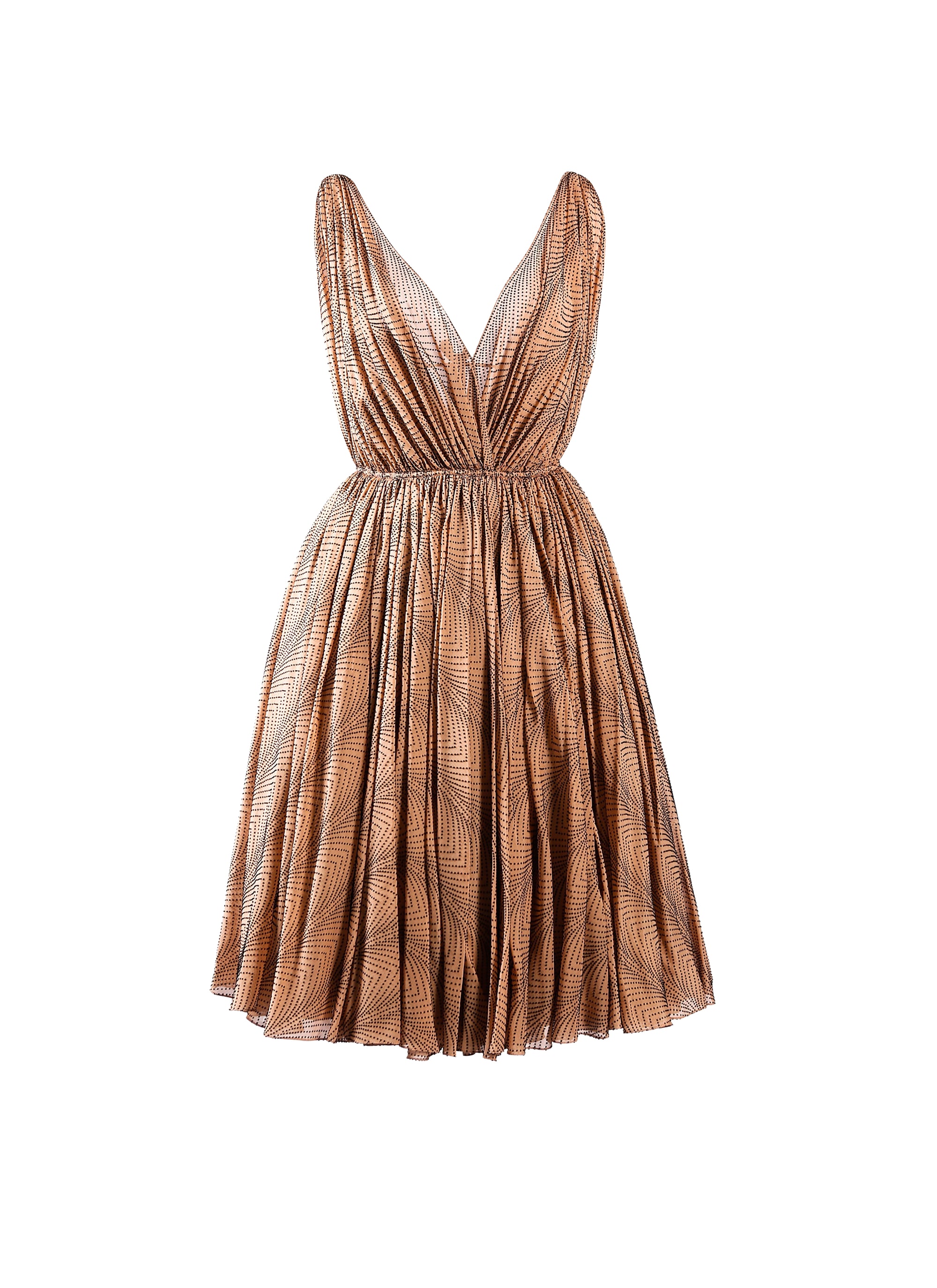 Silk Boa sleeveless dress - Flesh & Black