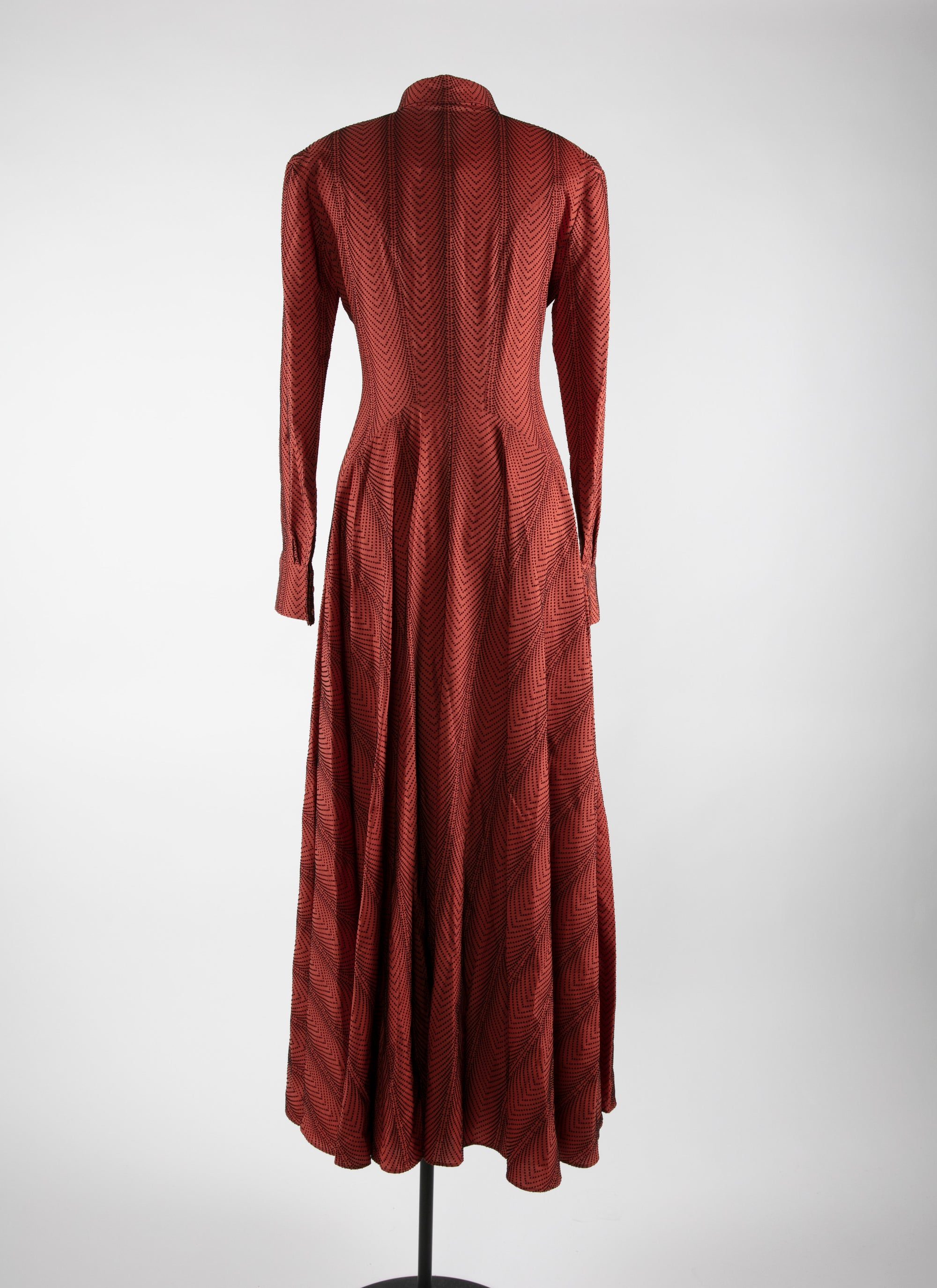 Robe chemise longue en laine - Rouge Foncé