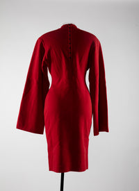 Ingenue long sleeve dress in wool - Ruby