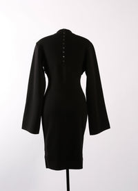 Robe à manches longues Ingenue en laine - Noir