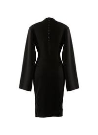 Robe à manches longues Ingenue en laine - Noir