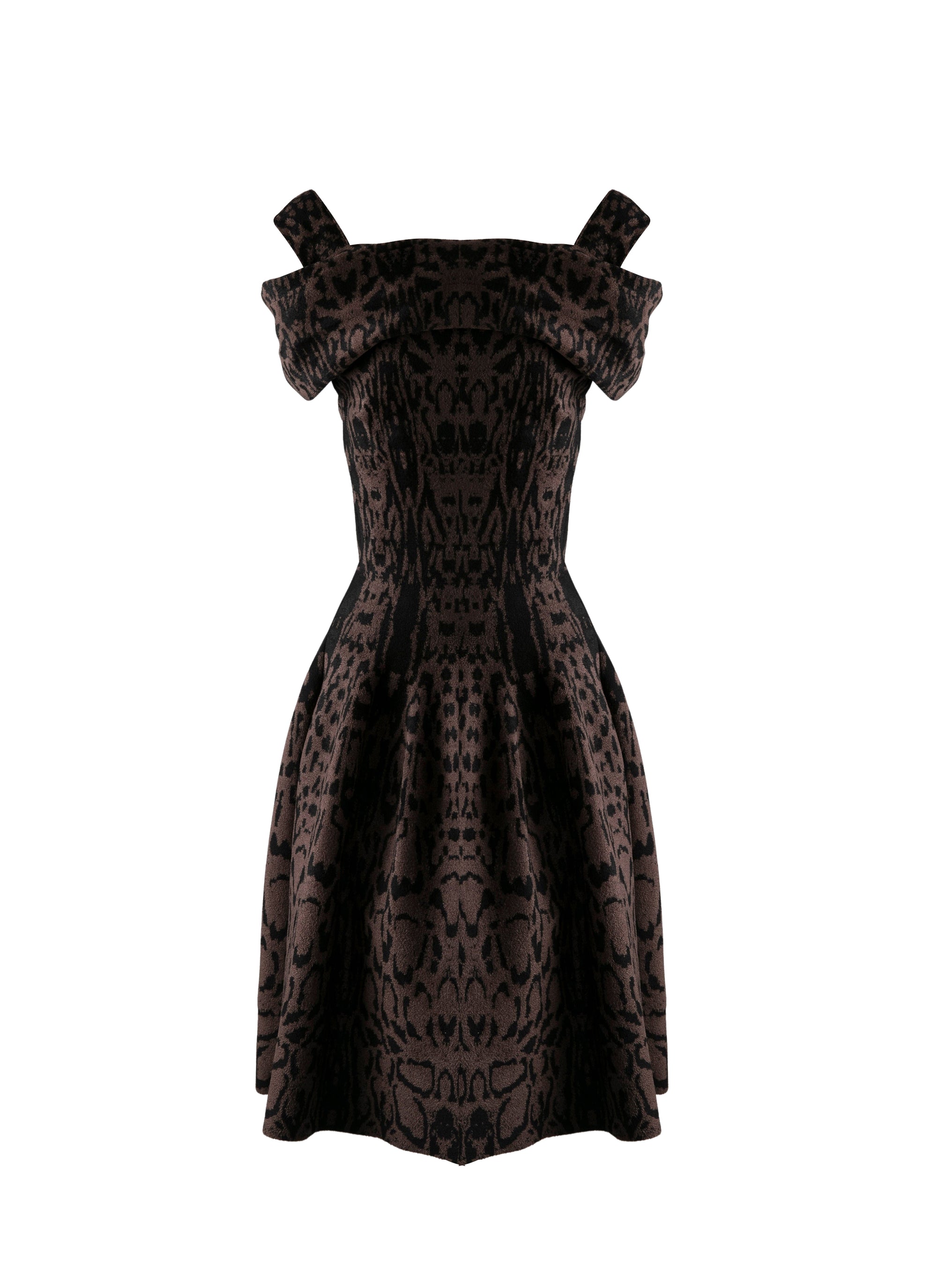 Pantera sleeveless short dress - Black & Brown