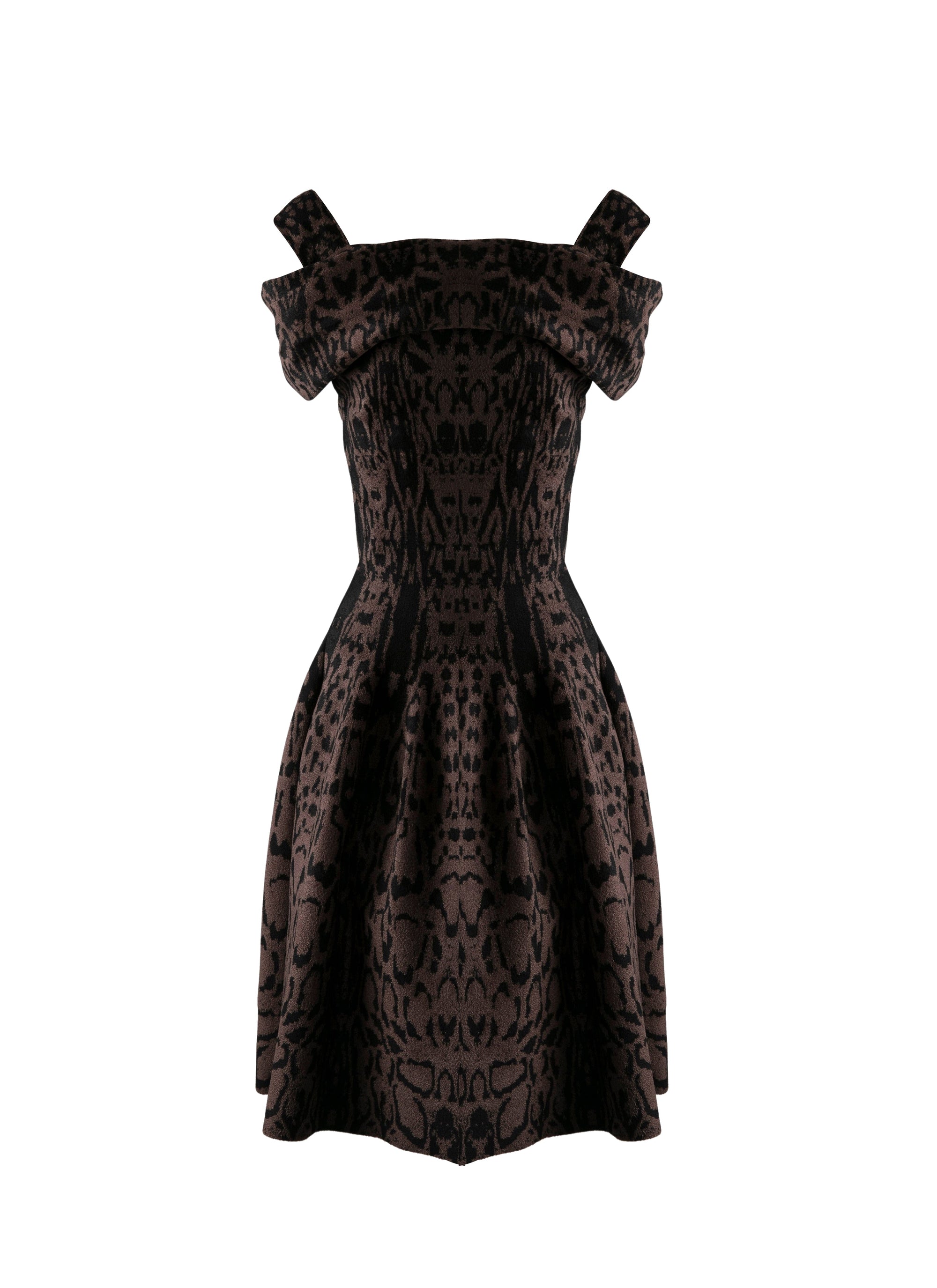 Pantera sleeveless short dress - Black & Brown